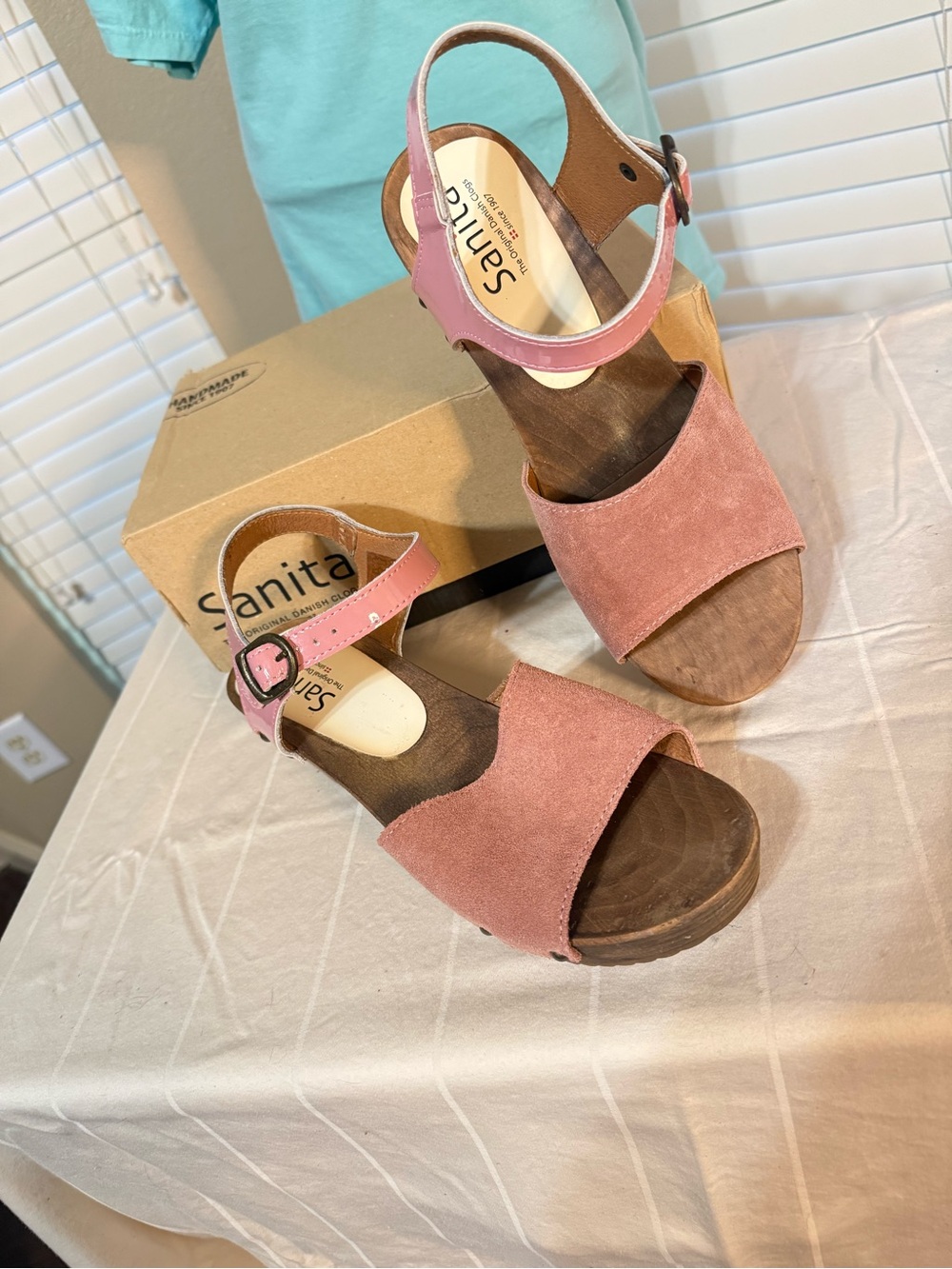 Sanita Rose Suede Open-Toe Wedge Sandals